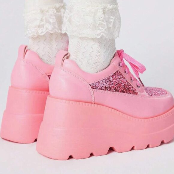 ROMWE Kawaii 2024 Spring/Autumn New College Style Women Casual Pink Lace-Up Mesh - Picture 2 of 12